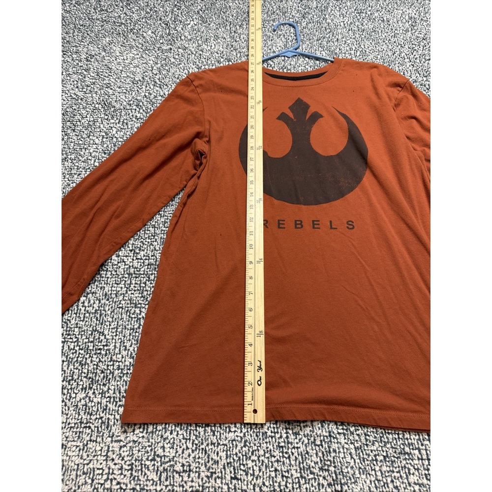 Star Wars Rebels Logo Men's Long Sleeve T-Shirt Size Large Burnt Orange Tee - Picture 8 of 13